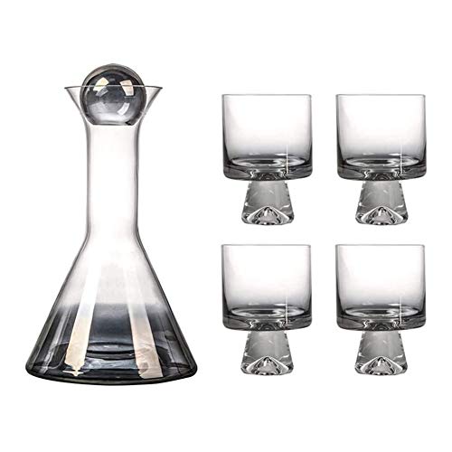Flaschen, wecker, gerät, Dekanter-Set aus bleifreiem Kristallglas mit 4 Weingläsern und Stopfen, 6er-Pack, mehrere Größen von IMGASDCSD