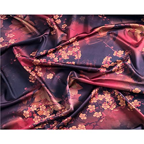 Gewebe für gewebe nähen Brokat-Seidensatin-Stoff for Kleider, Blusen, Pyjamas, Kostüme, Accessoires, 106 cm x 50 cm von IMGASDCSD