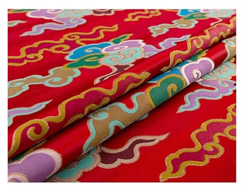 Gewebe für gewebe nähen Damast-Jacquard-Brokat-Satin-Stoff, rot, 75 cm x 50 cm, for Kleidung, Bekleidung, Polsterung von IMGASDCSD
