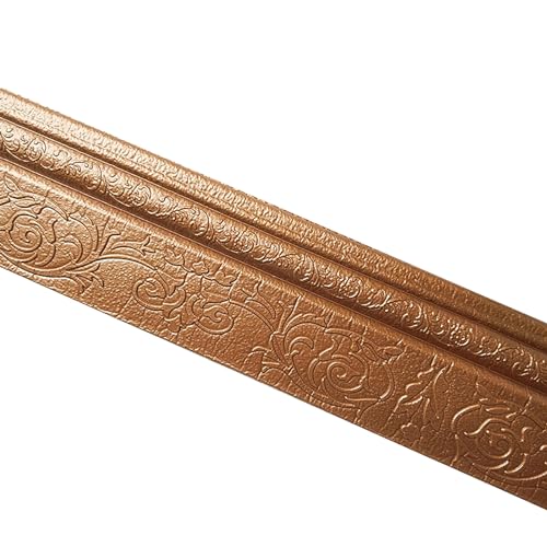 Hornstreifen, bodenbänder, Stock-Fußleisten-Sockelleisten-Ordnungs-selbstklebender NBR-Schaum, der 2.3mx 3,93 Zoll formt(Brass) von IMGASDCSD
