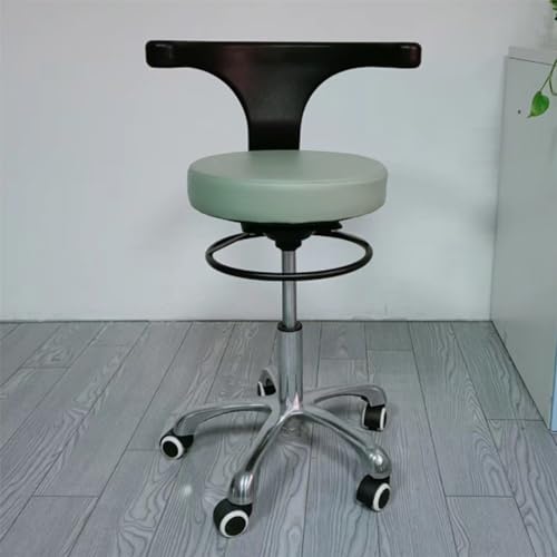 IMGASDCSD Da rollstühle herumrollen, die den thermalschemel Dental Assistant Stool PU Leather Height Adjustable 17.7-22.6 inches with Backrest 360 Swivel(A) von IMGASDCSD