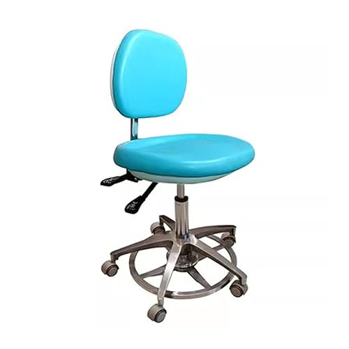 IMGASDCSD Da rollstühle herumrollen, die den thermalschemel Dentist Chair with Backrest PU Leather Multicolor Multiple Sizes(Light Blue,D) von IMGASDCSD