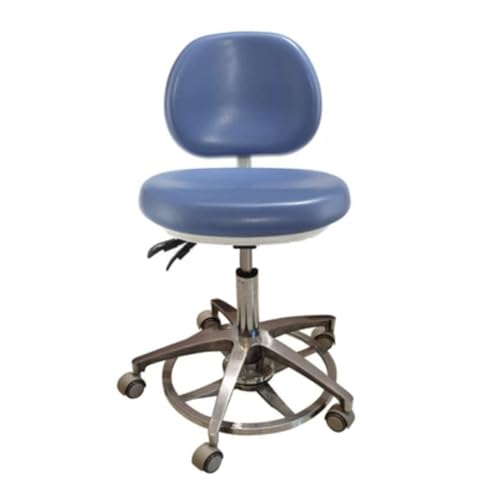 IMGASDCSD Da rollstühle herumrollen, die den thermalschemel Dentist Stool with Back Support Adjustable Height Blue Medium and Large(M) von IMGASDCSD