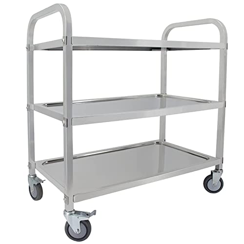 IMGASDCSD EIN speisewagen, EIN Sucker-Lieferwagen 3-stufiger Mehrzweckwagen aus Edelstahl mit Feststellrädern, Mehrfarbig, mehrere Größen(75x40x83cm) von IMGASDCSD