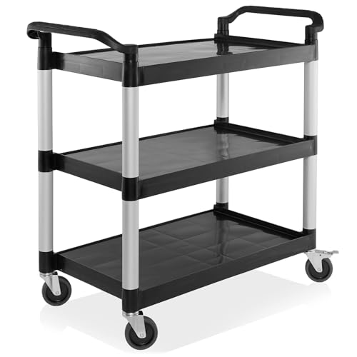 IMGASDCSD EIN speisewagen, EIN Sucker-Lieferwagen 3-stufiger Mehrzweckwagen mit feststellbaren Rädern, 350 Pfund Tragkraft, Kunststoff, Mehrfarbig, mehrere Größen(Black,B) von IMGASDCSD