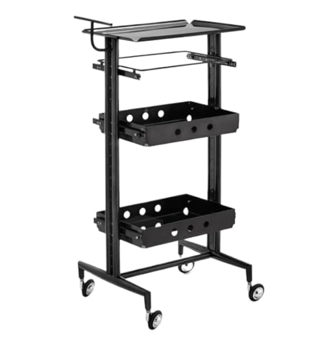 IMGASDCSD EIN speisewagen, EIN Sucker-Lieferwagen Rollwagen for den Salon mit Tablett aus Edelstahl in Schwarz und Silber, Größe 88 x 36 x 42 cm(Black) von IMGASDCSD