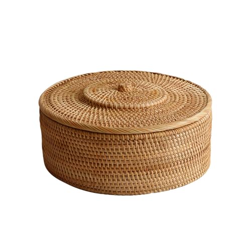 IMGASDCSD Nishi. Handgefertigter gewebter Rattan-Aufbewahrungskorb, natürliches Tablett, mehrere Größen(26x9cm) von IMGASDCSD