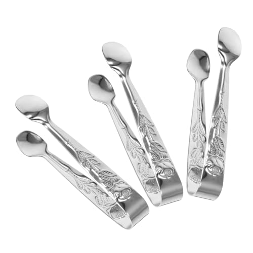 IMIKEYA 6stücke Eiswürfelzange Aus Edelstahl Mini Zuckerzange Für Kekse Und Snacks Für Bar Hochzeit Und Grillpartys Silber von IMIKEYA