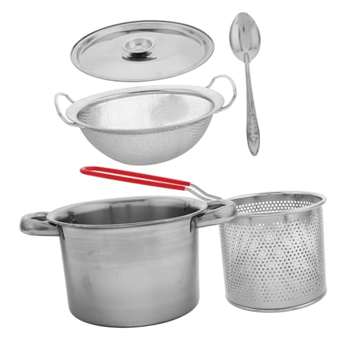 IMIKEYA 1satz Edelstahl Frittiertopf Mit Fritierkorb Und Deckel Multifunktionale Bratpfanne Mit Doppelten Griffen Für Frittieren Und Kochen Teiliges Für Vielseitigen Einsatz Der Küche von IMIKEYA