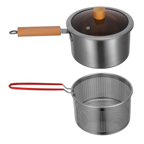 IMIKEYA Frittiertopf Aus Edelstahl 304 Siebkorb Frittiertopf Zum Kochen Im Haushalt Multifunktionaler Kochtopf für Lebensmittel von IMIKEYA