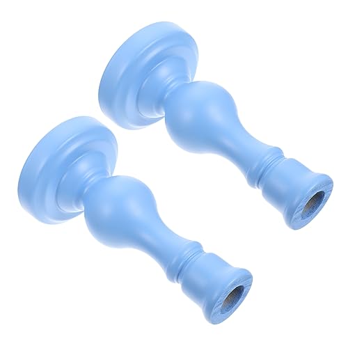 IMIKEYA 1 Satz Leuchter-Ornament Kitchen Decoration Coffee Table Decor Candle Holders Mini-Dekoration Lose Perlenverzierung Romantische Tischdeko Kerzenständer Aus Holz Schmücken Blue 2st von IMIKEYA