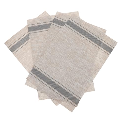 IMIKEYA 1 Satz PVC-tischset Roségoldene Tischsets Tische Platte Küchentürmatte Tischläufer Tischsets Für Den Tisch Retro Geflochtene Kissen Hitzebeständige Pads Grey 4 Stück von IMIKEYA
