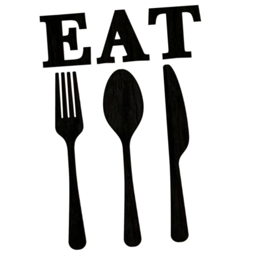 IMIKEYA 1 Satz Teiliges Holz Symbol für Essgeschirr Rustikale Küchendeko für Restaurant Bar und Zuhause für Essbereich zur Einweihung von IMIKEYA