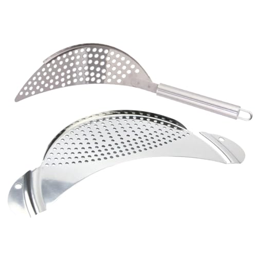 IMIKEYA 1 Set 2 Stück Edelstahl Filtersiebe Nudelsieb Sieb Netz Spaghetti Topf Lebensmittelsieb Spülbeckensieb Siebe Nudelkorb Feine Pfanne Edelstahl Küchenfilter von IMIKEYA