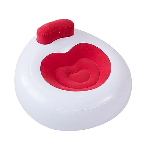 IMIKEYA 1 Stück aufblasbarer Liegestuhl Camping im Freien Erwachsene dreifach faltbar aufblasbarer Sitz tragbares aufblasbares Sofa aufblasbare Sofas Couch sprengen PVC rot von IMIKEYA