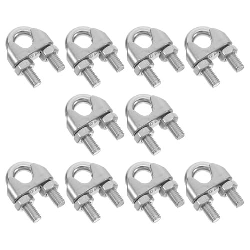 IMIKEYA 10 Stück Teiliges Drahtseil Klemmen aus U Förmige Klemme für Sichere Befestigung Stabiler Drahtseilclip für Vielseitige Anwendungen für Rigging und Zäune von IMIKEYA