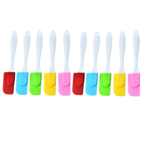 IMIKEYA 10 Stück Teiliges Silikon Kleine Küchen Spachtel für Kuchencreme Hitzebeständig Langlebig Leicht und Handlich für DIY Backen und Cremetorten Praktisches Küchenwerkzeug von IMIKEYA