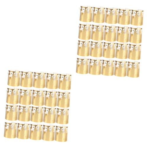 IMIKEYA 100 STK Weihnachtskerzenhalter Lampenschirm Teelichthalter für Weihnachten Weihnachtsdekorationen weihnachtsessen Christmas Dinner goldene Schwarze Kerzen Party-Lampenschirm Papier von IMIKEYA