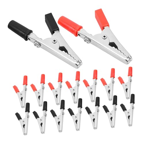 IMIKEYA 100 Stück Isolierte Krokodilklemmen Heavy Duty Galvanisierter Metallgriff Elektrische Batterieklemmen für Spannungsprüfer und Vielseitigen Testgebrauch von IMIKEYA