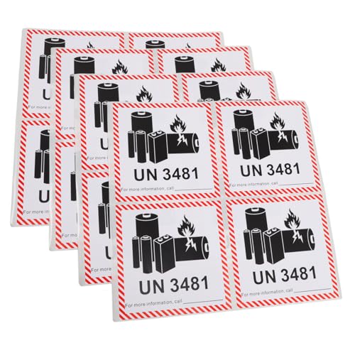 IMIKEYA 100 Stück Lithium Batterie Warnetiketten Selbstklebend Stark Haftend Für Lithiumionen Akku Versand Verpackung Sicherheitskennzeichnung von IMIKEYA