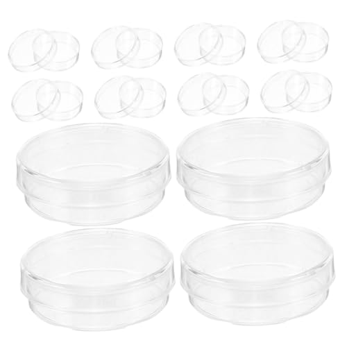 IMIKEYA 100 Stück Transparente Kunststoff-Petrischalen für Labor Zellkulturplatten mit glatter Oberfläche für Mikrobiologie und wissenschaftliche Experimente von IMIKEYA
