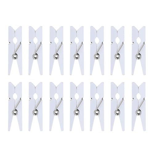 IMIKEYA 100 Weiß Holz Mini Klammern DekoKlammern Wäscheklammern 2.5CM Kleine Holzklammer Mini Holz Clips für Fotos Arts Crafts DIY Dekorationen von IMIKEYA