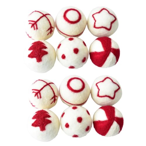 IMIKEYA 12 STK Weihnachtsschmuck Aus Wolle Pom Pom Weihnachtsschmuck Weihnachtskugeln Gefilzte Garnknäuel Filzkugeln Masse Weihnachtsdekorationen Weihnachtskugel Für Heimwerker Feiertag von IMIKEYA