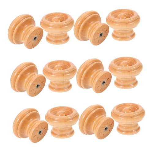 IMIKEYA 12 Sätze Teiliges Runde Holzgriffe mit Schrauben Single Hole Möbelgriffe für Kommoden Schränke Ergonomisch Glatte Oberfläche DIY Freundlich Langlebig Vielseitig Einsetzbar von IMIKEYA
