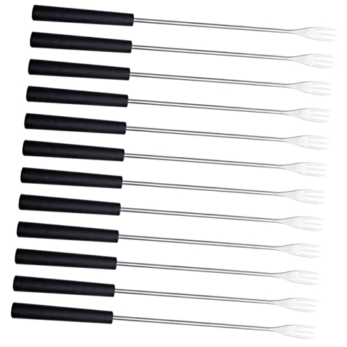 IMIKEYA 12 Stück Teiliges Fonduegabel aus Rostfreiem Stahl mit Langem PP Griff Hitzebeständig Vielseitig Einsetzbar für Schokolade Obst Desserts und Grillen Langlebig und Leicht zu von IMIKEYA