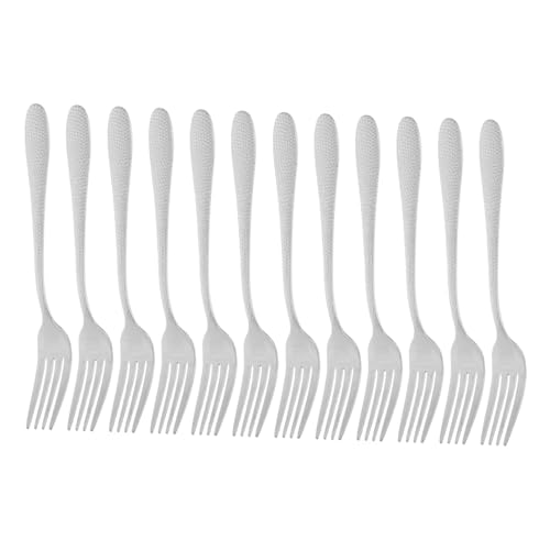 IMIKEYA 12 Stück Teiliges Set aus Dessertgabeln Ergonomische Mini Gabeln für Obst Salat und Desserts Tragbar und Langlebig für Familienfeiern von IMIKEYA