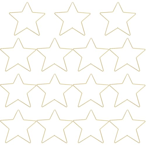 IMIKEYA 15 Stück Metallring Stern Gold 30 cm, Metallringe zum Basteln Stern Gold Dream Catcher Makramee Metallringe Sterne DIY Bastelringe zum Basteln Aufhängen von IMIKEYA