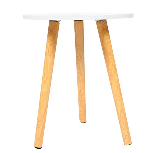 IMIKEYA Nordischer Beistelltisch Aus Runder Couchtisch Titanweiß Minimalistisches Design Vielseitig Einsetzbar Als Nachttisch Oder Sofatisch von IMIKEYA