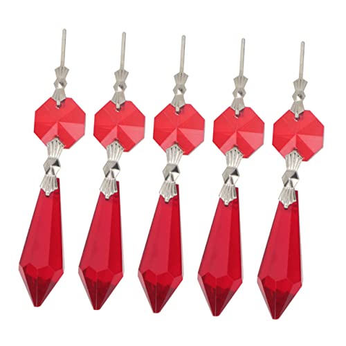 IMIKEYA 1packung DIY Kristall Beads Prismen Für Kronleuchter Große Rote Spitzenperlen Klare Glasdekoration Für Hochzeiten Und Wohnräume IMIKEYA 1packung DIY Kristall Beads Prismen Für Kronleuchter Große Rote Spitzenperlen Klare Glasdekoration Für Hochzeiten Und Wohnräume von IMIKEYA