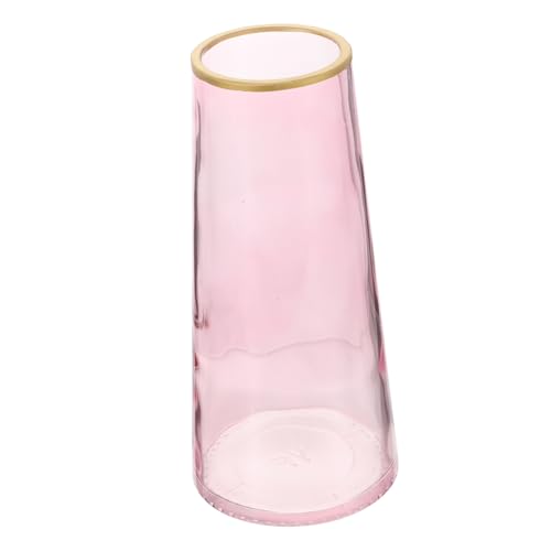 IMIKEYA 1stk Gold Bemalte Transparente Vase Glasvase Grün. Hohe Hochzeitsvasen Vase Aus Kristallglas Decoraciones para Sala De Casa Hohe Mittelstücke Aus Glas Klar Büro Ländlich Lagerregal von IMIKEYA