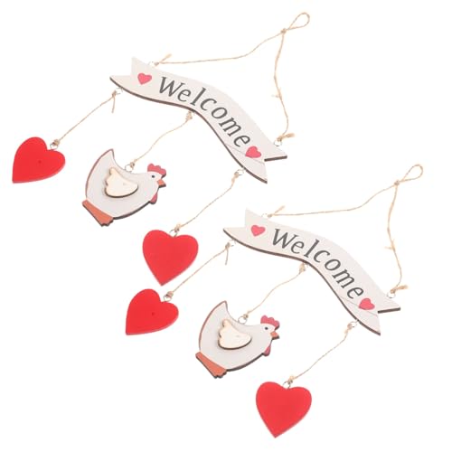 IMIKEYA 2 Sätze Holzschild Zeichen Tür Tor Platte Büro Dekoration Office Decoration Kalanchoe -willkommensschilder Hängendes Willkommensschild in Hühnerform Hanfseil 2 Stück * 2 IMIKEYA 2 Sätze Holzschild Zeichen Tür Tor Platte Büro Dekoration Office Decoration Kalanchoe -willkommensschilder Hängendes Willkommensschild in Hühnerform Hanfseil 2 Stück * 2 von IMIKEYA