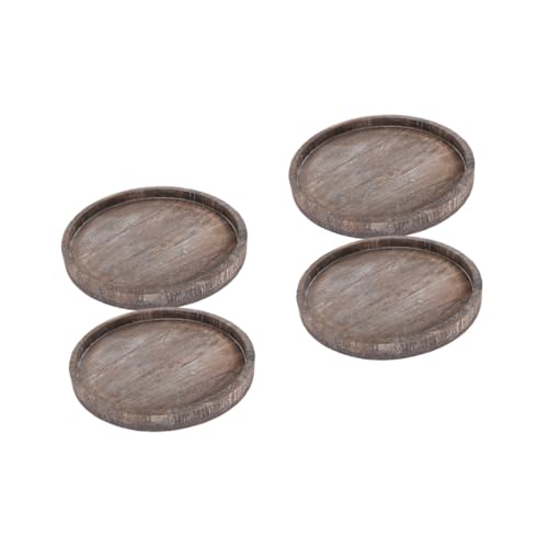 IMIKEYA 2 Sätze Serviertablett Aus Holz Küchenregal Silbertablett Couchtischdekorationen Schalter Tablett Mit Griffen Besteckschubladen-Organizer Kerzenhalter Aus Weide Hölzern 2 Stück * 2 von IMIKEYA