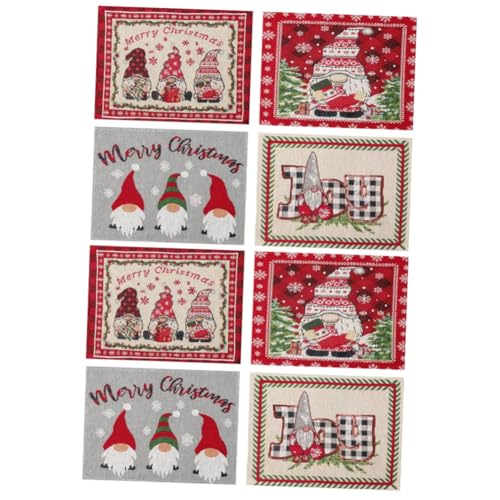 IMIKEYA 2 Sätze Weihnachts-tischsets Weihnachts Platzsets Weihnachts Platzdeckchen Heimische Tischunterlage Tischmatten Weihnachtsdeko Dekoratives Tischset Kreative Tischmatte 4 Stück * 2 von IMIKEYA