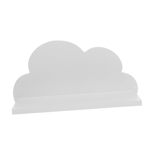 IMIKEYA 2 Stck Wandregal Wolkenform aus Massivem Holz Weiß Schwebendes Regal Bohrfreier Montage Vielseitig für Wohnzimmer Kinderzimmer Küche und Badezimmer Modernes Design Stabile von IMIKEYA