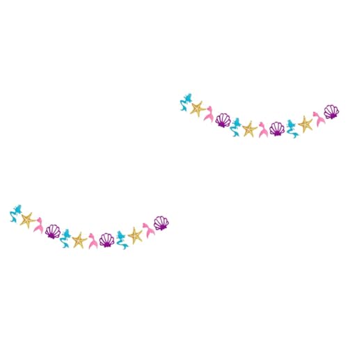 IMIKEYA 2 Stck. Mermaid Hängende Dekoration Leichtes Banner im Thema für Geburtstagsfeiern Kreative Papiergirlande mit Strahlenden Farben für Türen und Wände IMIKEYA 2 Stck. Mermaid Hängende Dekoration Leichtes Banner im Thema für Geburtstagsfeiern Kreative Papiergirlande mit Strahlenden Farben für Türen und Wände von IMIKEYA