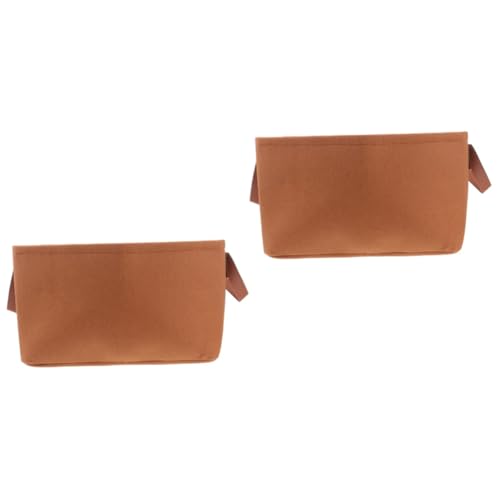 IMIKEYA 2 Stück Aufbewahrungskörbe Tragbar Brauner Filzkorb Offenes Design Für Einfaches Betrachten Für Die Verwendung in Küche Schreibtisch Und Kinderzimmer von IMIKEYA