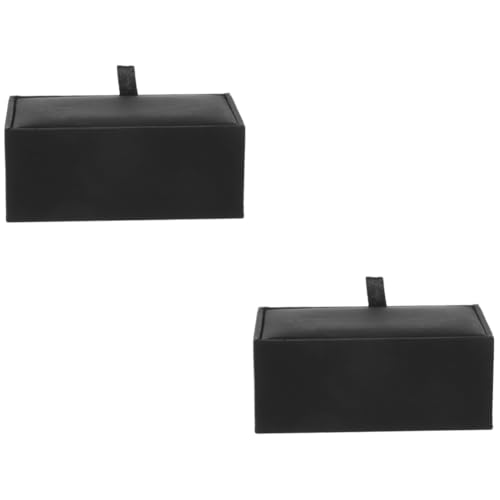 IMIKEYA 2 Stück Boxen Aus Leder Für Manschettenknöpfe Verpackungsboxen Für Schmuck Geschenk Vitrine Geschenketui Schmucketui Schmuckschatullen Tragbarer Organizer Organizer Für von IMIKEYA