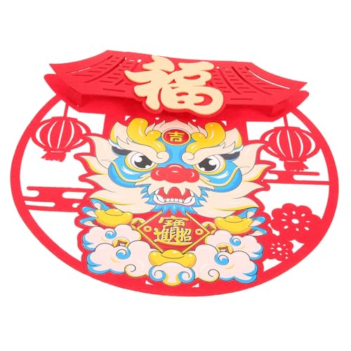 IMIKEYA 2 Stück Chinesische Neujahrsdekoration Wiederverwendbare Fu Zeichen Tür und Fensteraufkleber Frühlingsfest Dekoration Langlebig und Farbintensiv für Festliche Atmosphäre von IMIKEYA