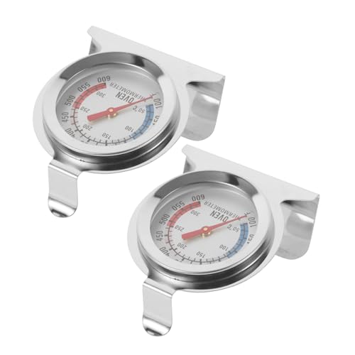 IMIKEYA 2 Stück Edelstahl Backofenthermometer Dualskala Hochtemperaturbeständig Küchen Thermometer für Grill Ofen Herd Koch Thermometer Lebensmittel Temperaturüberwachung von IMIKEYA