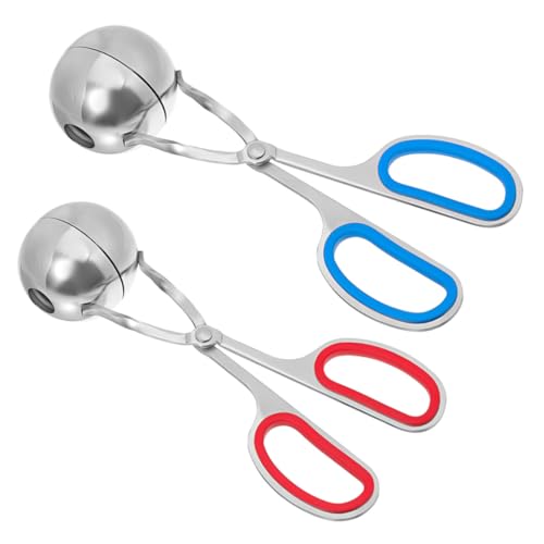 IMIKEYA 2 Stück Edelstahl Fleischbällchenformer Fleischballer mit Antihaft-funktion Korrosionsbeständig Leicht zu Bedienen Für Küche Restaurant Catering Rot von IMIKEYA