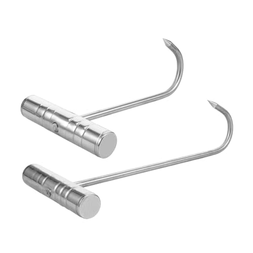 IMIKEYA 2 Stück Edelstahl T haken Fleischhaken mit Metallgriff Spitz zum Aufhängen von Fleisch für Outdoor Grill Küche Fleischer Handhabung Sicher Robust IMIKEYA 2 Stück Edelstahl T haken Fleischhaken mit Metallgriff Spitz zum Aufhängen von Fleisch für Outdoor Grill Küche Fleischer Handhabung Sicher Robust von IMIKEYA