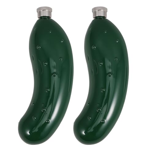IMIKEYA 2 Stück Edelstahl Trinkflaschen Kreative Gurkenform Auslaufsichere Taschenflaschen für Whiskey Tragbar für Outdoor Reisen und Alltag Unzen Fassungsvermögen IMIKEYA 2 Stück Edelstahl Trinkflaschen Kreative Gurkenform Auslaufsichere Taschenflaschen für Whiskey Tragbar für Outdoor Reisen und Alltag Unzen Fassungsvermögen von IMIKEYA