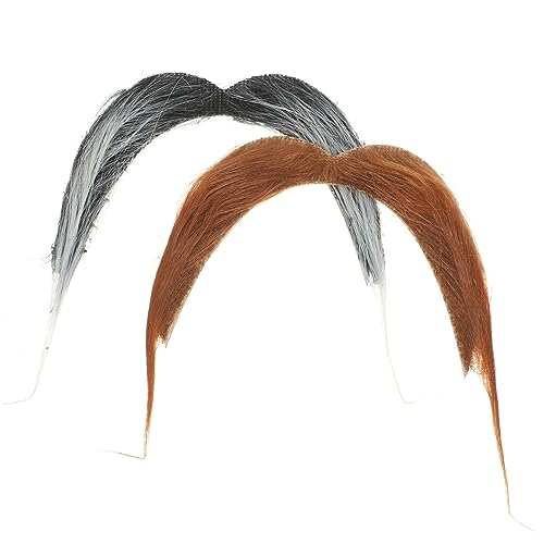 IMIKEYA 2 Stück Halloween Gefälschte Schnurrbärte Schwarz Braun Leichte Wiederverwendbare Party Cosplay Accessoires für Erwachsene Einfache Handhabung Hautfreundlich für Kostüm und IMIKEYA 2 Stück Halloween Gefälschte Schnurrbärte Schwarz Braun Leichte Wiederverwendbare Party Cosplay Accessoires für Erwachsene Einfache Handhabung Hautfreundlich für Kostüm und von IMIKEYA