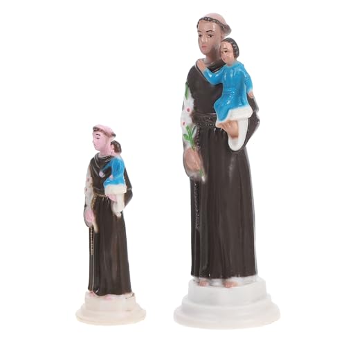 IMIKEYA 2 Stück Handgefertigte Jesus Statue Katholische Desktop Figurine Religiöse Dekoration für Zuhause Altar und Büro Symbolische Handstatue als Inspirierendes von IMIKEYA