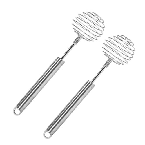 IMIKEYA 2 Stück Handmixer Manuelle Eierquirler mit Langem Griff Ergonomisch Rutschfest Küchenmixer für Effizientes Backen und Getränkezubereitung von IMIKEYA