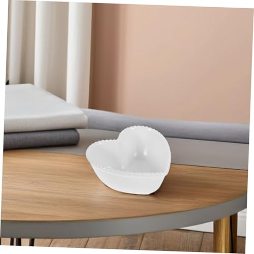 IMIKEYA 2 Stück Herzförmige Porzellan Schalen Snackschale Mit Mehreren Fächern Nordic Stil Für Frühstück Desserts Zuhause Und Party Elegant Weiß von IMIKEYA